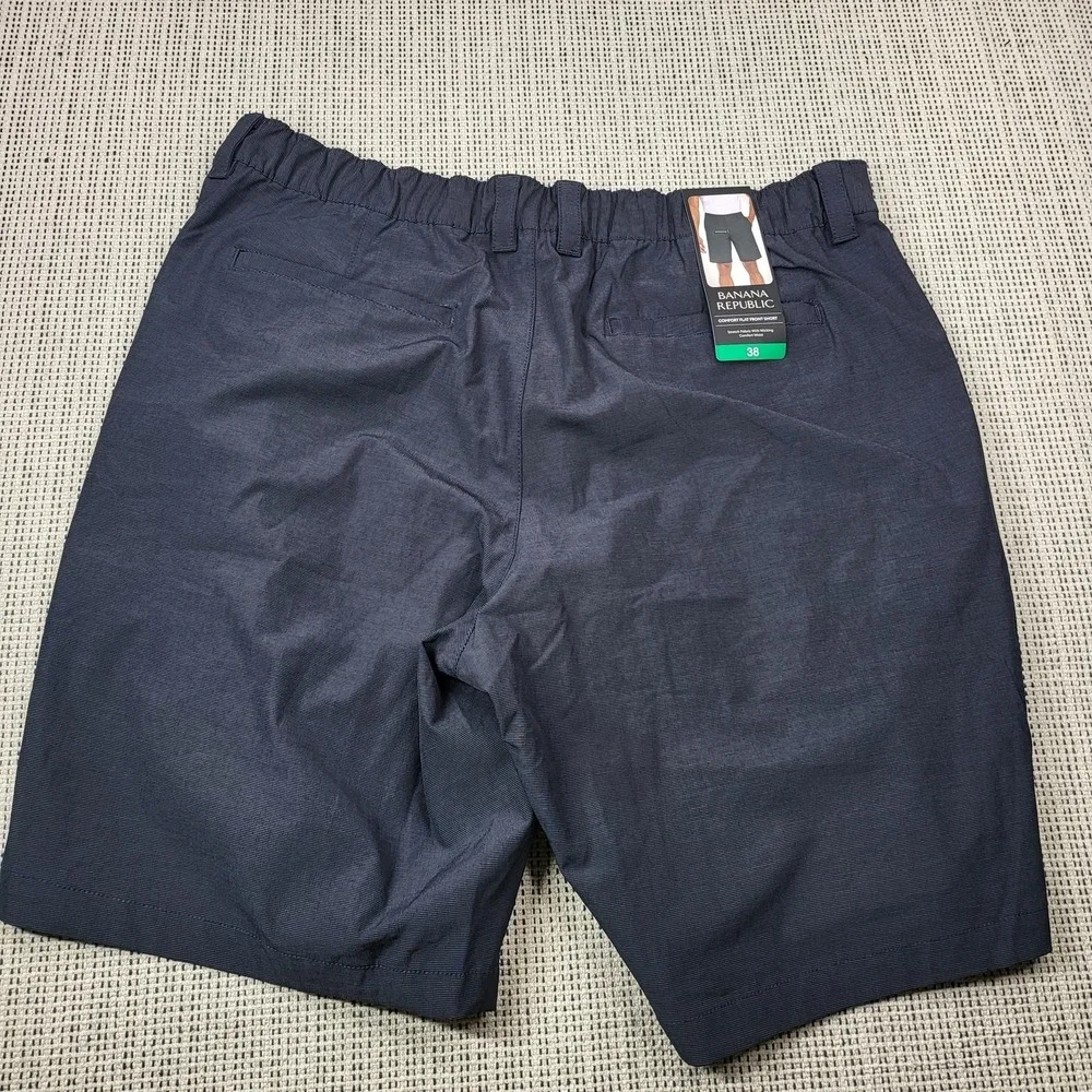Banana‎ Republic Shorts Mens 38 Black Comfort Flat Front Chino Stretch Wicking